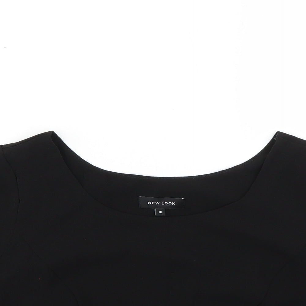 Womens UK Size 10 New Look Black Basic Blouse
