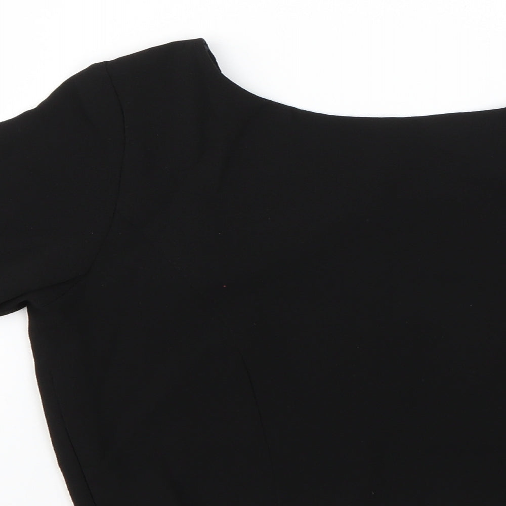 Womens UK Size 10 New Look Black Basic Blouse