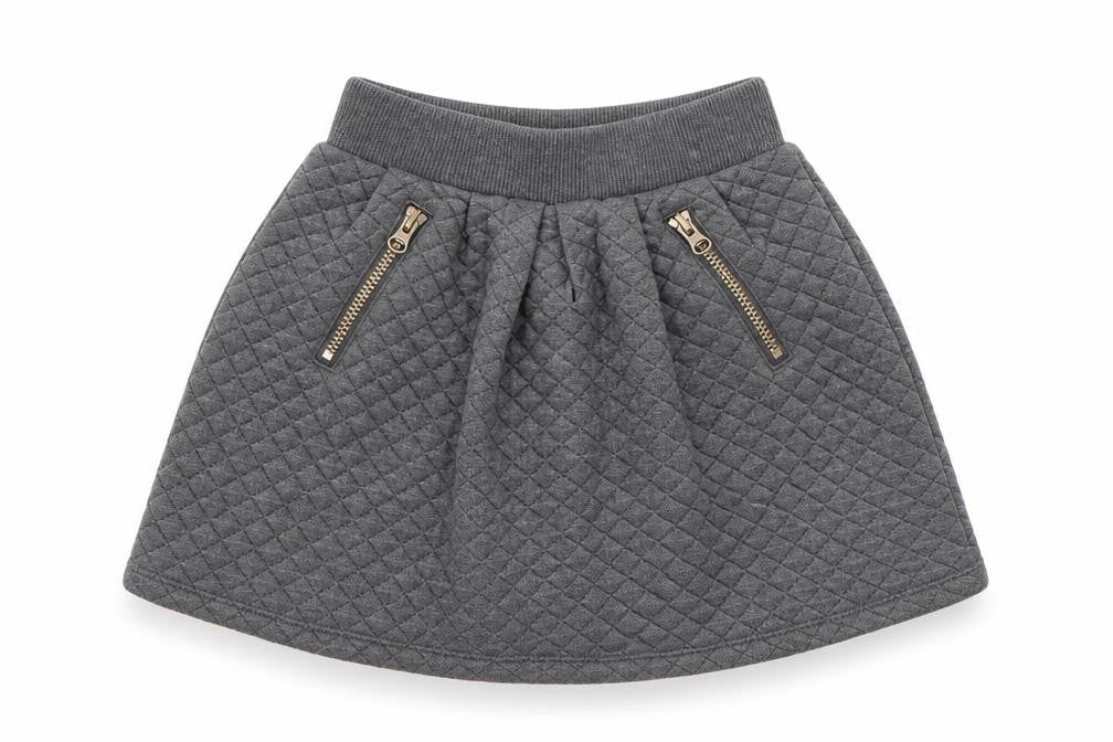 Front view of Tu girls’ grey mini skirt, size 7, years