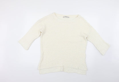 Womens UK Size L Zara White Pullover Jumper