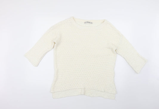 Womens UK Size L Zara White Pullover Jumper