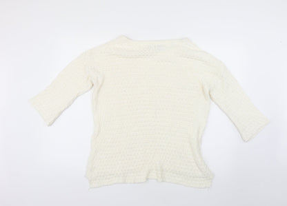 Womens UK Size L Zara White Pullover Jumper