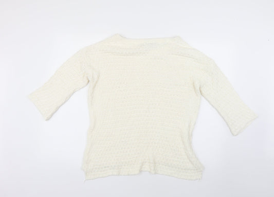 Womens UK Size L Zara White Pullover Jumper