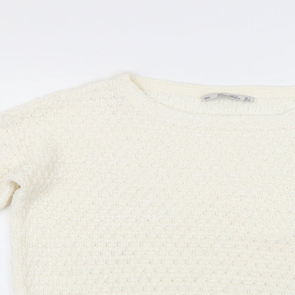 Womens UK Size L Zara White Pullover Jumper