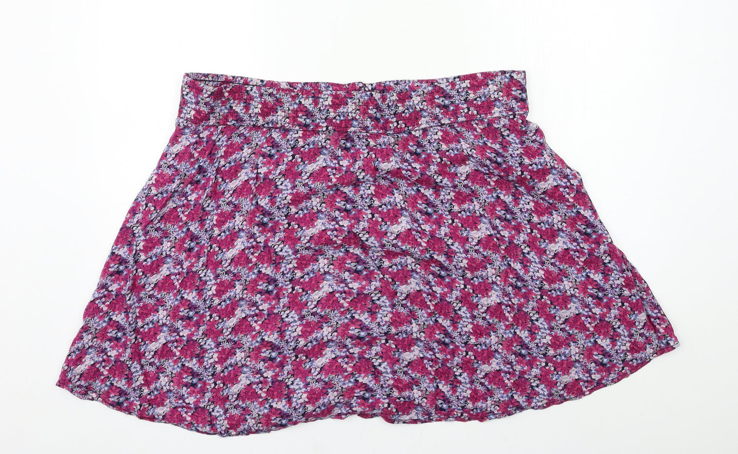 H&M Womens Purple Floral  Flare Skirt Size 38 in