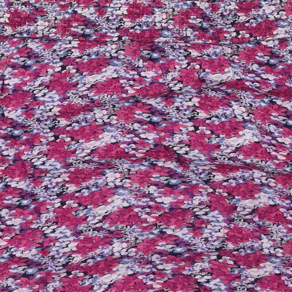 H&M Womens Purple Floral  Flare Skirt Size 38 in