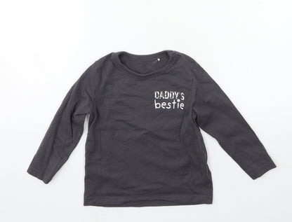 George Boys Grey  Jersey Basic T-Shirt Size 18-24 Months  - Daddys Bestie