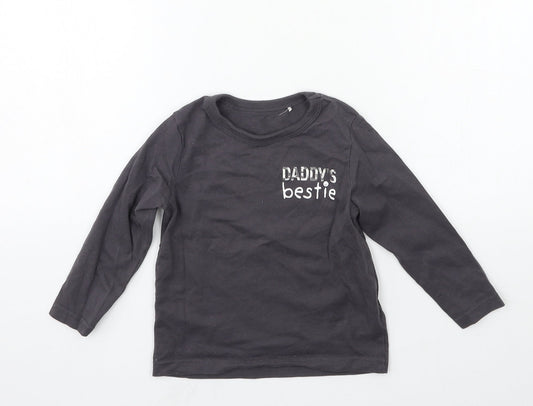 George Boys Grey  Jersey Basic T-Shirt Size 18-24 Months  - Daddys Bestie