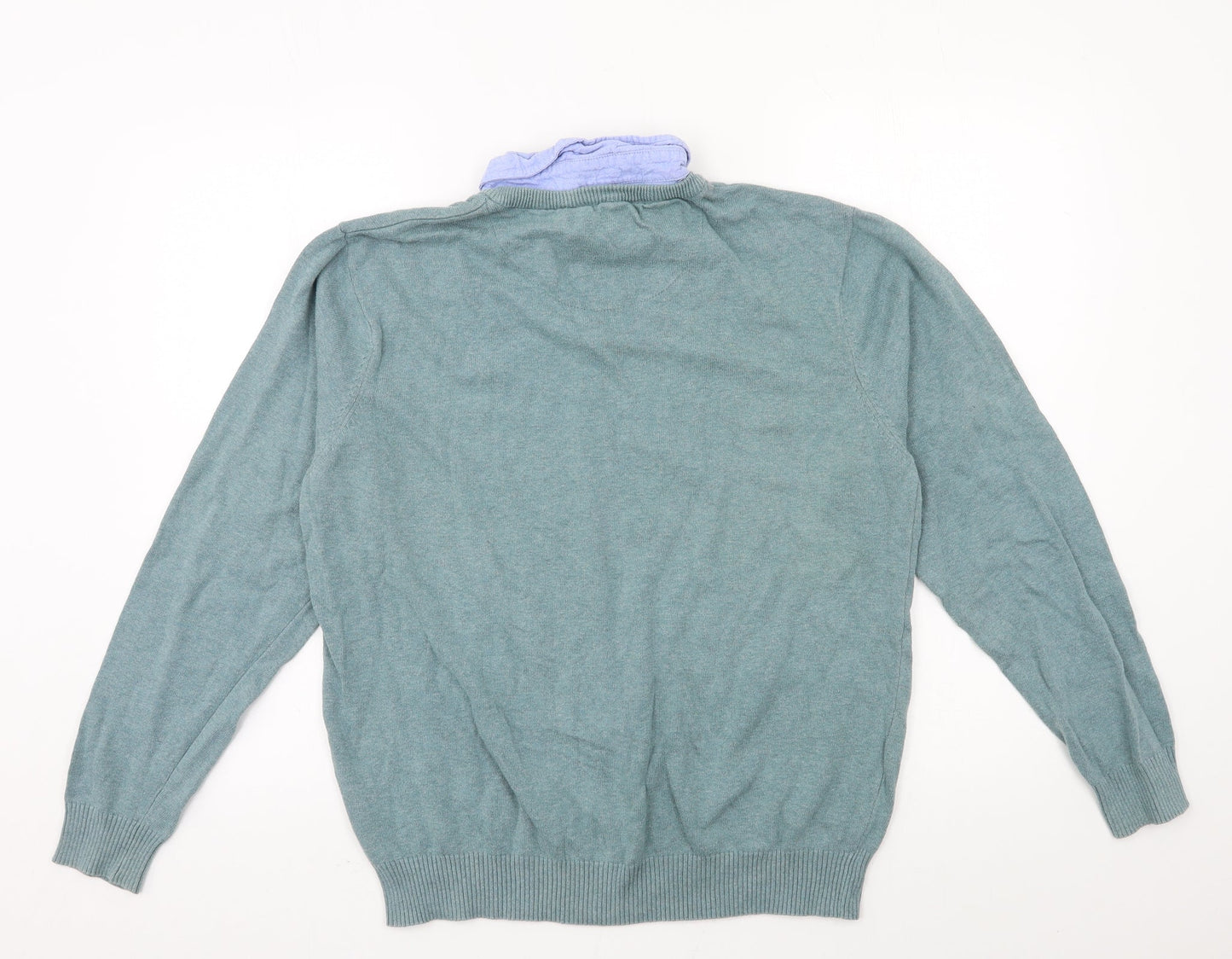 Cotton Traders Mens Blue  Knit Pullover Jumper Size M