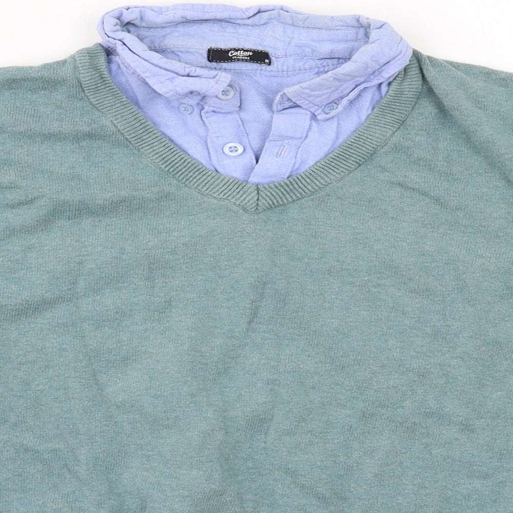 Cotton Traders Mens Blue  Knit Pullover Jumper Size M