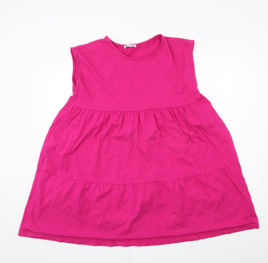 Made in Italy Womens Pink  Jersey Basic T-Shirt Size 8