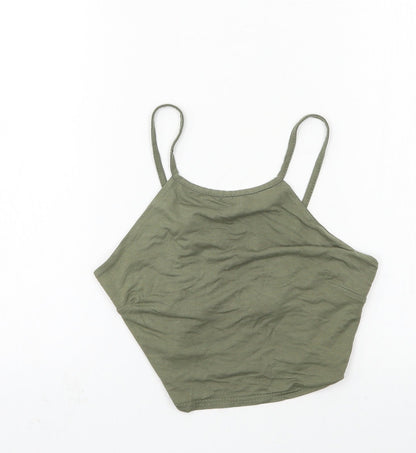 Boohoo Womens Green  Jersey Camisole Tank Size 10