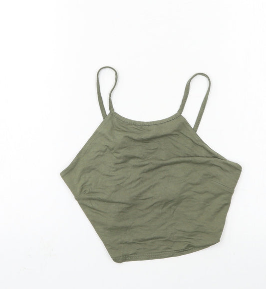 Boohoo Womens Green  Jersey Camisole Tank Size 10
