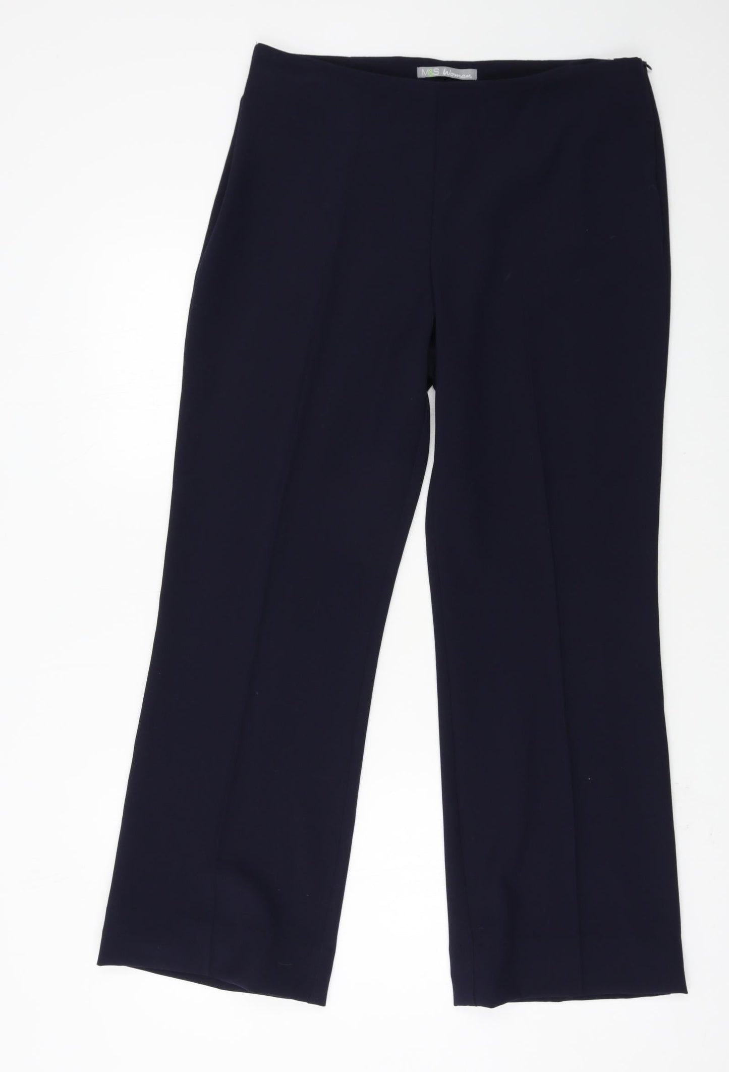 Womens UK Size 14 Marks and Spencer Regular Fit  Blue Trousers
