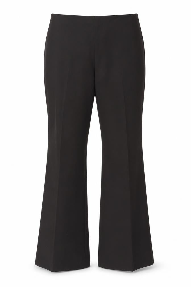 Front view of Marks & Spencer women’s grey trousers, size UK 12, 27-inch leg