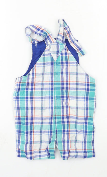 Beebay Girls Blue Plaid  Dungaree One-Piece Size 3 Years
