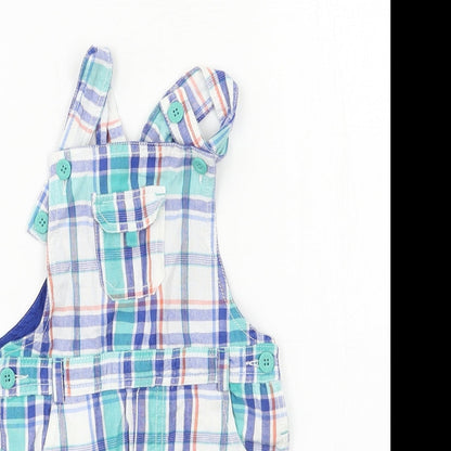 Beebay Girls Blue Plaid  Dungaree One-Piece Size 3 Years