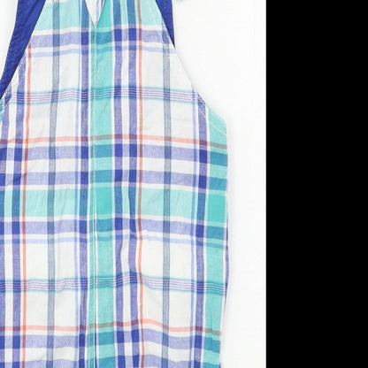 Beebay Girls Blue Plaid  Dungaree One-Piece Size 3 Years