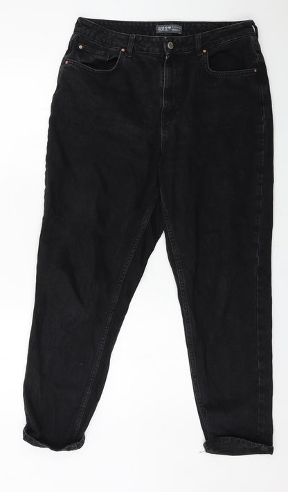 Denim & Co. Womens Black  Denim Straight Jeans Size 14 L27 in
