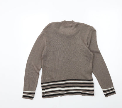 Just Elegance  Womens Brown Striped Knit Pullover Jumper Size S