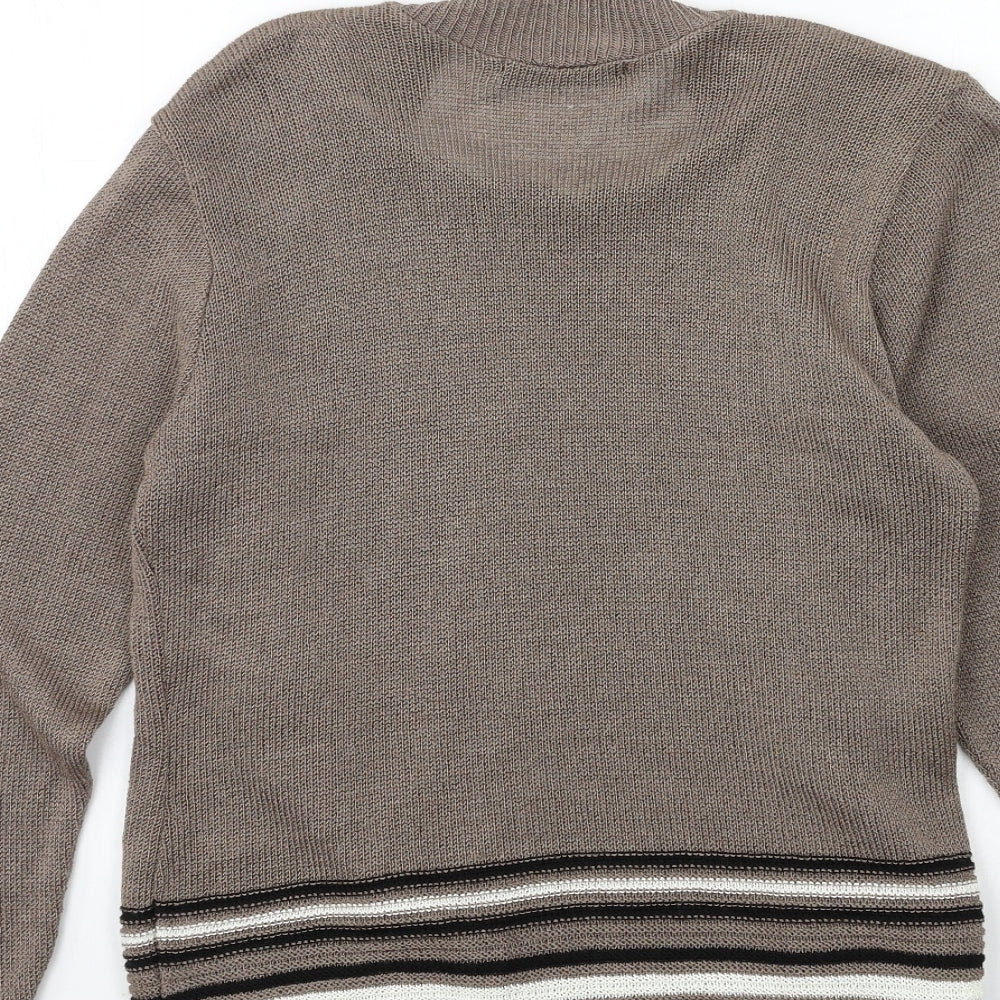 Just Elegance  Womens Brown Striped Knit Pullover Jumper Size S