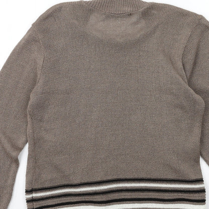 Just Elegance  Womens Brown Striped Knit Pullover Jumper Size S