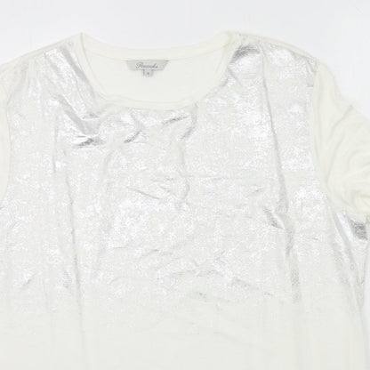 Womens UK Size 16 Peacocks Ivory Basic T-Shirt