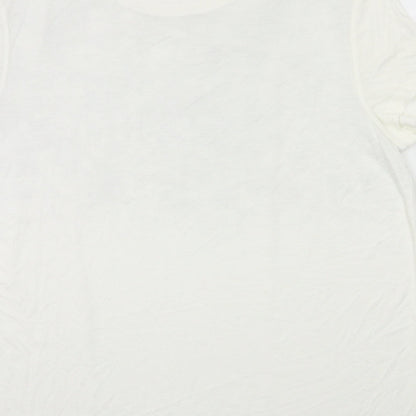 Womens UK Size 16 Peacocks Ivory Basic T-Shirt