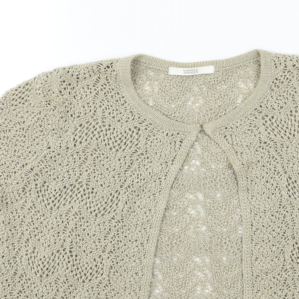 Womens UK Size 10 Marks and Spencer Brown Cardigan Jumper