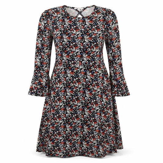 Front view of Red Herring women’s multicoloured floral fit & flare, size UK 10