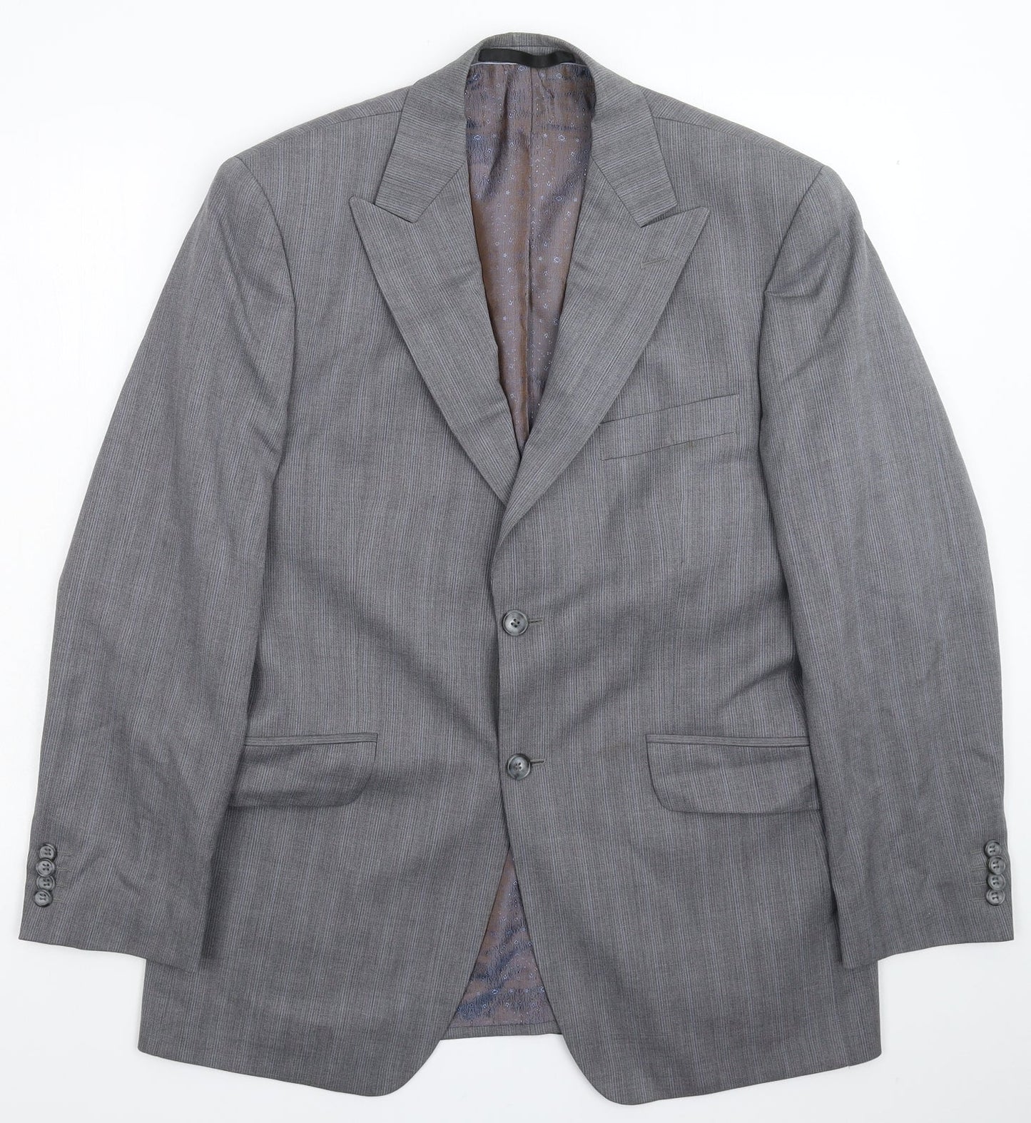 Autograph Mens Grey Striped  Jacket Suit Jacket Size 38