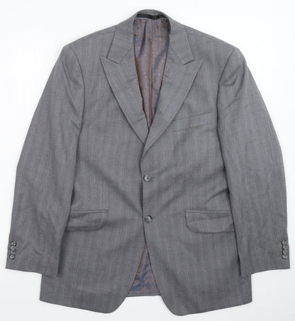 Autograph Mens Grey Striped  Jacket Suit Jacket Size 38
