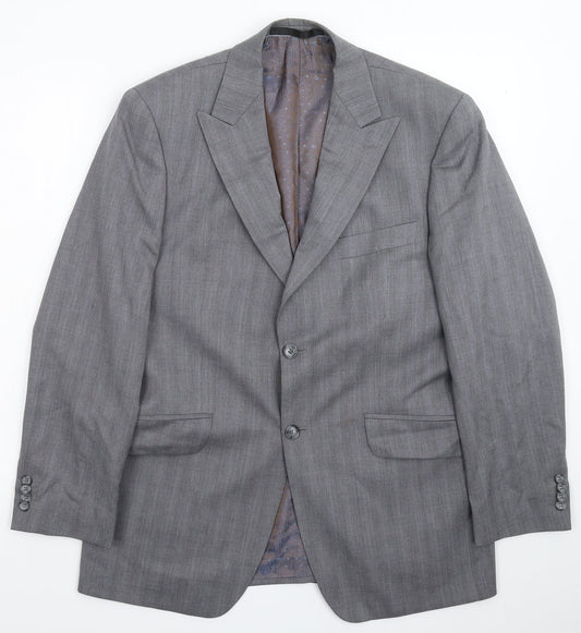Autograph Mens Grey Striped  Jacket Suit Jacket Size 38