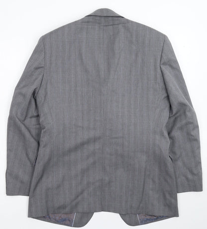 Autograph Mens Grey Striped  Jacket Suit Jacket Size 38