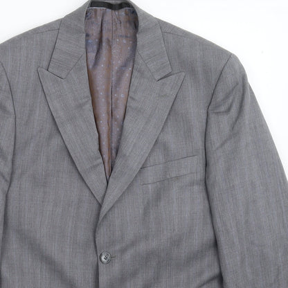 Autograph Mens Grey Striped  Jacket Suit Jacket Size 38