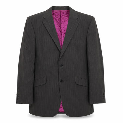 Front view of Ten men’s grey striped jacket suit jacket, size 40