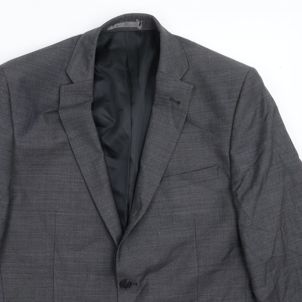 Mens UK Size 42 Racing Green Regular Grey Suit Jacket