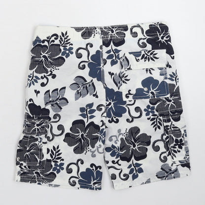 Rebel Active Boys White Floral  Bermuda Shorts Size 6-7 Years