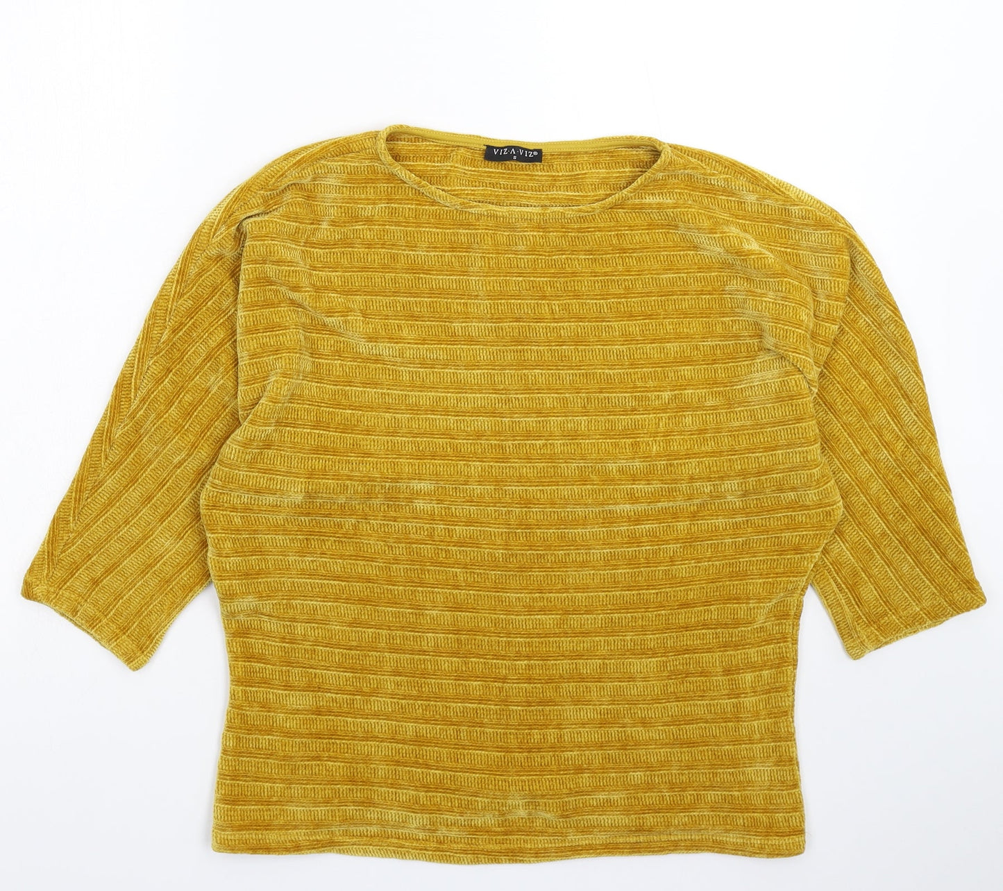 Womens UK Size S Viz a Viz Yellow Pullover Jumper