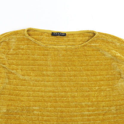 Womens UK Size S Viz a Viz Yellow Pullover Jumper
