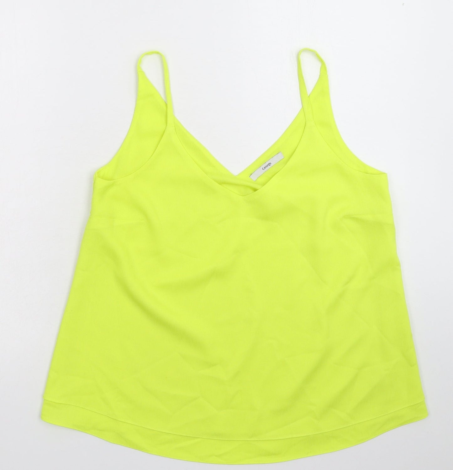 George Womens Yellow  Satin Basic Tank Size 10