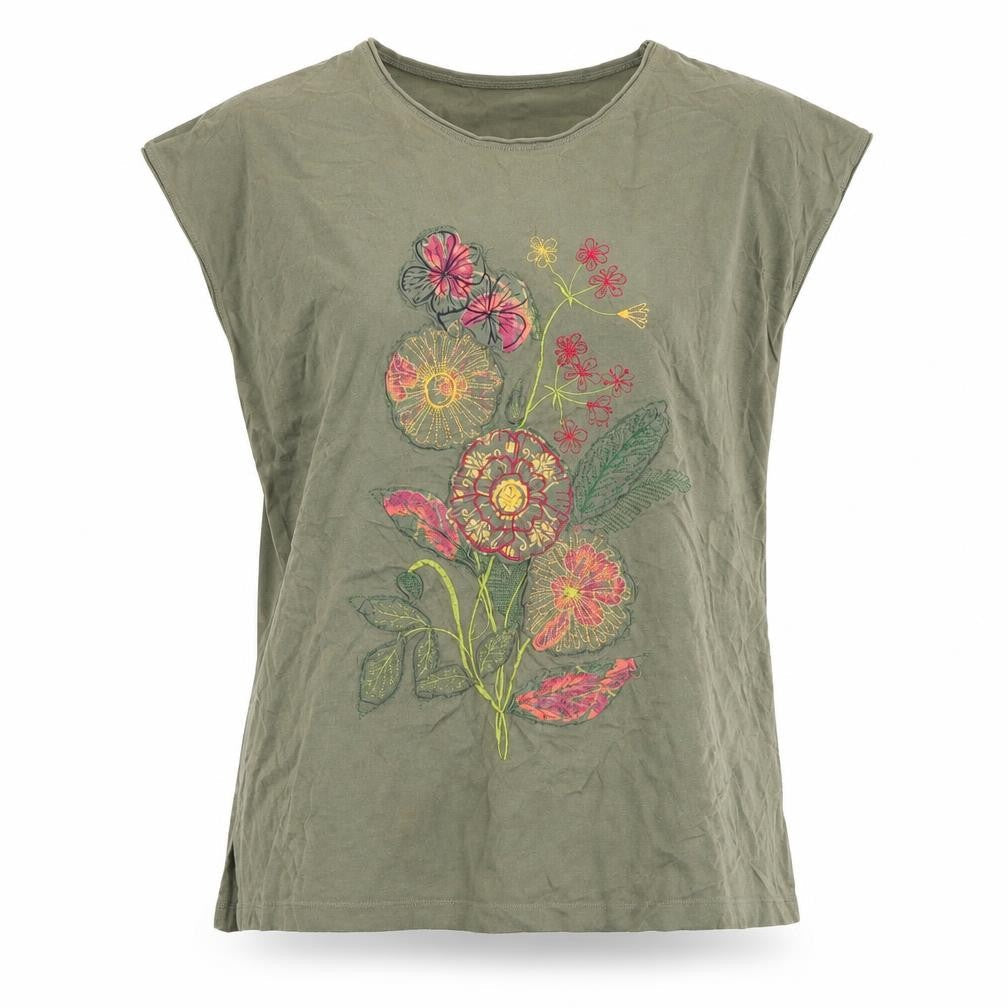Womens UK Size M ELVI Green Basic T-Shirt