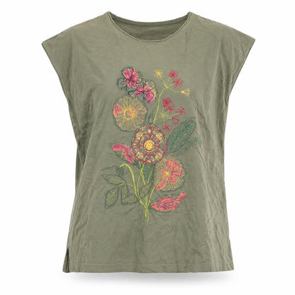 Womens UK Size M ELVI Green Basic T-Shirt