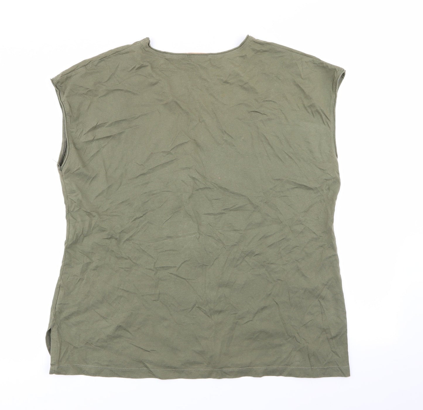 Womens UK Size M ELVI Green Basic T-Shirt