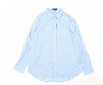 Mens UK Size S Buffalo Blue  Button-Up Long Sleeve Casual Shirt