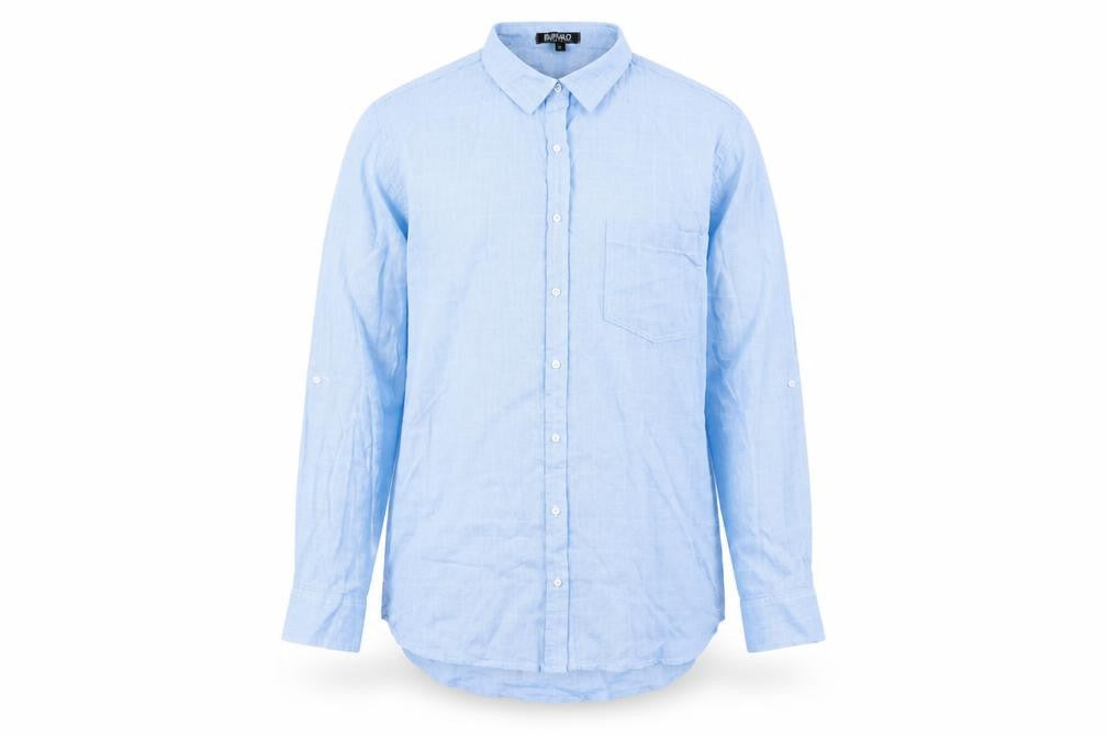 Mens UK Size S Buffalo Blue  Button-Up Long Sleeve Casual Shirt