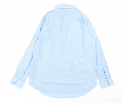 Mens UK Size S Buffalo Blue  Button-Up Long Sleeve Casual Shirt