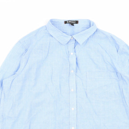 Mens UK Size S Buffalo Blue  Button-Up Long Sleeve Casual Shirt