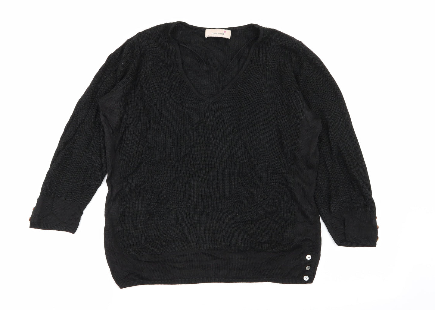 Womens UK Size 10 Per Una Black Pullover Jumper