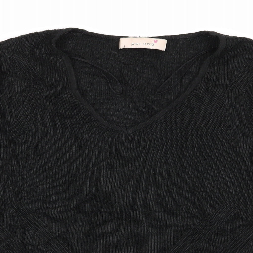 Womens UK Size 10 Per Una Black Pullover Jumper